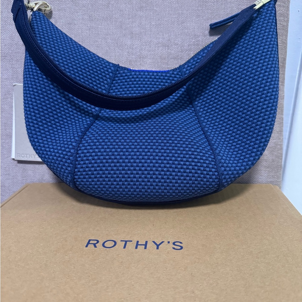 NWT Rothy's Chic Navy Crescent Shoulder Bag in Cosmos